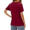 imageXIEERDUO Womens T Shirts V Neck Summer Tops Basic Short Sleeve Shirts 2 Pack3 Pack3 Pack BlackBurgundyGreen