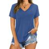 imageXIEERDUO Womens T Shirts V Neck Summer Tops Basic Short Sleeve Shirts 2 Pack3 Pack3 Pack BlackNavyWhite