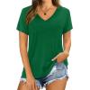 imageXIEERDUO Womens T Shirts V Neck Summer Tops Basic Short Sleeve Shirts 2 Pack3 Pack3 Pack GreenBlackWhite