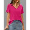 imageXIEERDUO Womens T Shirts V Neck Summer Tops Basic Short Sleeve Shirts 2 Pack3 Pack3 Pack PinkBlackWhite