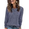 imageXIEERDUO Long Sleeve Shirts for Women Tunic Tops Casual Fall Tops Lightweight Sweaters 2024Navy