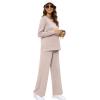 imageXIEERDUO Womens 2 Piece Lounge Sets Casual Fall Travel Outfits Fashion Wide Leg Tracksuit Cozy Sweatsuits S3XLB Khaki