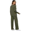 imageXIEERDUO Womens 2 Piece Lounge Sets Casual Fall Travel Outfits Fashion Wide Leg Tracksuit Cozy Sweatsuits S3XLD Army Green