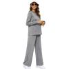 imageXIEERDUO Womens 2 Piece Lounge Sets Casual Fall Travel Outfits Fashion Wide Leg Tracksuit Cozy Sweatsuits S3XLI Grey