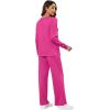 imageXIEERDUO Womens 2 Piece Lounge Sets Casual Fall Travel Outfits Fashion Wide Leg Tracksuit Cozy Sweatsuits S3XLK Hot Pink
