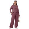 imageXIEERDUO Womens 2 Piece Lounge Sets Casual Fall Travel Outfits Fashion Wide Leg Tracksuit Cozy Sweatsuits S3XLN Coral