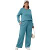 imageXIEERDUO Womens 2 Piece Lounge Sets Casual Fall Travel Outfits Fashion Wide Leg Tracksuit Cozy Sweatsuits S3XLP Lake