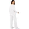 imageXIEERDUO Womens 2 Piece Lounge Sets Casual Fall Travel Outfits Fashion Wide Leg Tracksuit Cozy Sweatsuits S3XLQ White