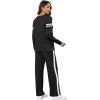 imageXIEERDUO Womens 2 Piece Lounge Sets Casual Fall Travel Outfits Fashion Wide Leg Tracksuit Cozy Sweatsuits S3XLZ Black White