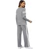 imageXIEERDUO Womens 2 Piece Lounge Sets Casual Fall Travel Outfits Fashion Wide Leg Tracksuit Cozy Sweatsuits S3XLZ Grey White