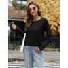 imageXIEERDUO Womens Long Sleeve Shirts Casual Fall Fashion Crewneck Tops Loose Fit LightweightBlack