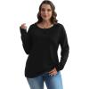 imageXIEERDUO Womens Long Sleeve Shirts Casual Fall Fashion Crewneck Tops Loose Fit LightweightBlack
