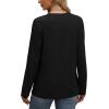 imageXIEERDUO Womens Long Sleeve Shirts Casual Fall Fashion Crewneck Tops Loose Fit LightweightBlack