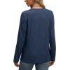 imageXIEERDUO Womens Long Sleeve Shirts Casual Fall Fashion Crewneck Tops Loose Fit LightweightDark Blue