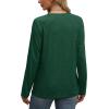imageXIEERDUO Womens Long Sleeve Shirts Casual Fall Fashion Crewneck Tops Loose Fit LightweightDark Green