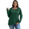 imageXIEERDUO Womens Long Sleeve Shirts Casual Fall Fashion Crewneck Tops Loose Fit LightweightDark Green