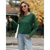 imageXIEERDUO Womens Long Sleeve Shirts Casual Fall Fashion Crewneck Tops Loose Fit LightweightDark Green
