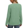imageXIEERDUO Womens Long Sleeve Shirts Casual Fall Fashion Crewneck Tops Loose Fit LightweightLight Green