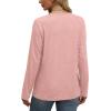 imageXIEERDUO Womens Long Sleeve Shirts Casual Fall Fashion Crewneck Tops Loose Fit LightweightPink