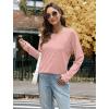 imageXIEERDUO Womens Long Sleeve Shirts Casual Fall Fashion Crewneck Tops Loose Fit LightweightPink