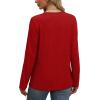 imageXIEERDUO Womens Long Sleeve Shirts Casual Fall Fashion Crewneck Tops Loose Fit LightweightRed