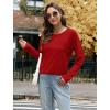 imageXIEERDUO Womens Long Sleeve Shirts Casual Fall Fashion Crewneck Tops Loose Fit LightweightRed