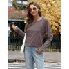 imageXIEERDUO Womens Long Sleeve Shirts Casual Fall Fashion Crewneck Tops Loose Fit LightweightTaupe