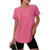 imageWomens Workout Tops Short Sleeve Shirts with Sun Protection Trendy Spring Summer Outfits S3XL08 Watermelon Red