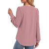 imageXIEERDUO Blouses for Women Dressy Casual Crew Neck Eyelet Tops Long Sleeve Shirts Puff Sleeve Tunics with Curved HemCmaruve