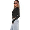 imageXIEERDUO Womens Long Sleeve Crew Neck Slim Fit T Shirts 2024 Y2k Clothes Basic Going Out Tops 3 Pack2 PackLong Sleeve 2 Pack Black Red