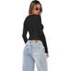imageXIEERDUO Womens Long Sleeve Crew Neck Slim Fit T Shirts 2024 Y2k Clothes Basic Going Out Tops 3 Pack2 PackLong Sleeve 2 Pack Black Red