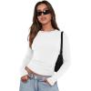 imageXIEERDUO Womens Long Sleeve Crew Neck Slim Fit T Shirts 2024 Y2k Clothes Basic Going Out Tops 3 Pack2 PackLong Sleeve 2 Pack Black White