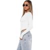 imageXIEERDUO Womens Long Sleeve Crew Neck Slim Fit T Shirts 2024 Y2k Clothes Basic Going Out Tops 3 Pack2 PackLong Sleeve 3 Pack Black White Apricot