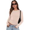 imageXIEERDUO Womens Long Sleeve Crew Neck Slim Fit T Shirts 2024 Y2k Clothes Basic Going Out Tops 3 Pack2 PackLong Sleeve 3 Pack Black White Apricot