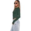 imageXIEERDUO Womens Long Sleeve Crew Neck Slim Fit T Shirts 2024 Y2k Clothes Basic Going Out Tops 3 Pack2 PackLong Sleeve 3 Pack Darkgreen Royalblue Red