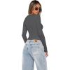 imageXIEERDUO Womens Long Sleeve Crew Neck Slim Fit T Shirts 2024 Y2k Clothes Basic Going Out Tops 3 Pack2 PackLong Sleeve 3 Pack Grey Blue Brown