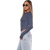 imageXIEERDUO Womens Long Sleeve Crew Neck Slim Fit T Shirts 2024 Y2k Clothes Basic Going Out Tops 3 Pack2 PackLong Sleeve 3 Pack Grey Blue Brown