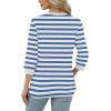 imageXIEERDUO Womens T Shirts 34 Length Sleeve Womens Tops Dressy Casual Crew Neck Color Block Tunic TopsStriped Blue