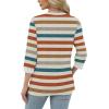 imageXIEERDUO Womens T Shirts 34 Length Sleeve Womens Tops Dressy Casual Crew Neck Color Block Tunic TopsStriped Orange