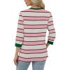 imageXIEERDUO Womens T Shirts 34 Length Sleeve Womens Tops Dressy Casual Crew Neck Color Block Tunic TopsStriped Pink