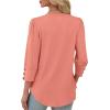 imageXIEERDUO Womens 34 Sleeve Tops with Buttons VNeck Summer Outfits Casual Blouses Shirts Beach Vacation Fall Clothes 2025Acoral