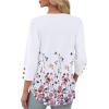 imageXIEERDUO Womens 34 Sleeve Tops with Buttons VNeck Summer Outfits Casual Blouses Shirts Beach Vacation Fall Clothes 2025Fdandelion