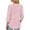 imageXIEERDUO Womens 34 Sleeve Tops with Buttons VNeck Summer Outfits Casual Blouses Shirts Beach Vacation Fall Clothes 2025Fpink Leopard