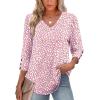imageXIEERDUO Womens 34 Sleeve Tops with Buttons VNeck Summer Outfits Casual Blouses Shirts Beach Vacation Fall Clothes 2025Fpink Leopard