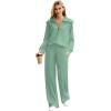 imageXIEERDUO Lounge Sets For Women 2024 Half Zip Sweatshirt And Wide Leg Sweatpant 2 Piece Outfits Sweatsuit Tracksuit23light Green