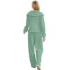 imageXIEERDUO Lounge Sets For Women 2024 Half Zip Sweatshirt And Wide Leg Sweatpant 2 Piece Outfits Sweatsuit Tracksuit23light Green