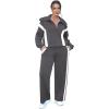 imageXIEERDUO Lounge Sets For Women 2024 Half Zip Sweatshirt And Wide Leg Sweatpant 2 Piece Outfits Sweatsuit TracksuitColor Block Dimgray