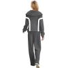 imageXIEERDUO Lounge Sets For Women 2024 Half Zip Sweatshirt And Wide Leg Sweatpant 2 Piece Outfits Sweatsuit TracksuitColor Block Dimgray