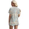 imageXIEERDUO Womens Summer Tops 2025 Pleated Round Neck Short Sleeve Shirts Business CasualZ Blue Dot