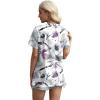 imageXIEERDUO Womens Summer Tops 2025 Pleated Round Neck Short Sleeve Shirts Business CasualZ Multi Purple